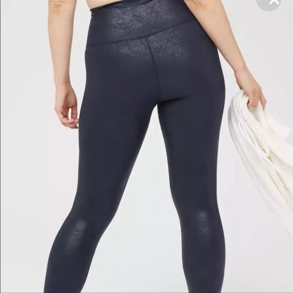 aerie | Pants u0026 Jumpsuits | Aerie Offline Faux Leather Crackle Leggings  Navy Blue Nwot | Poshmark
